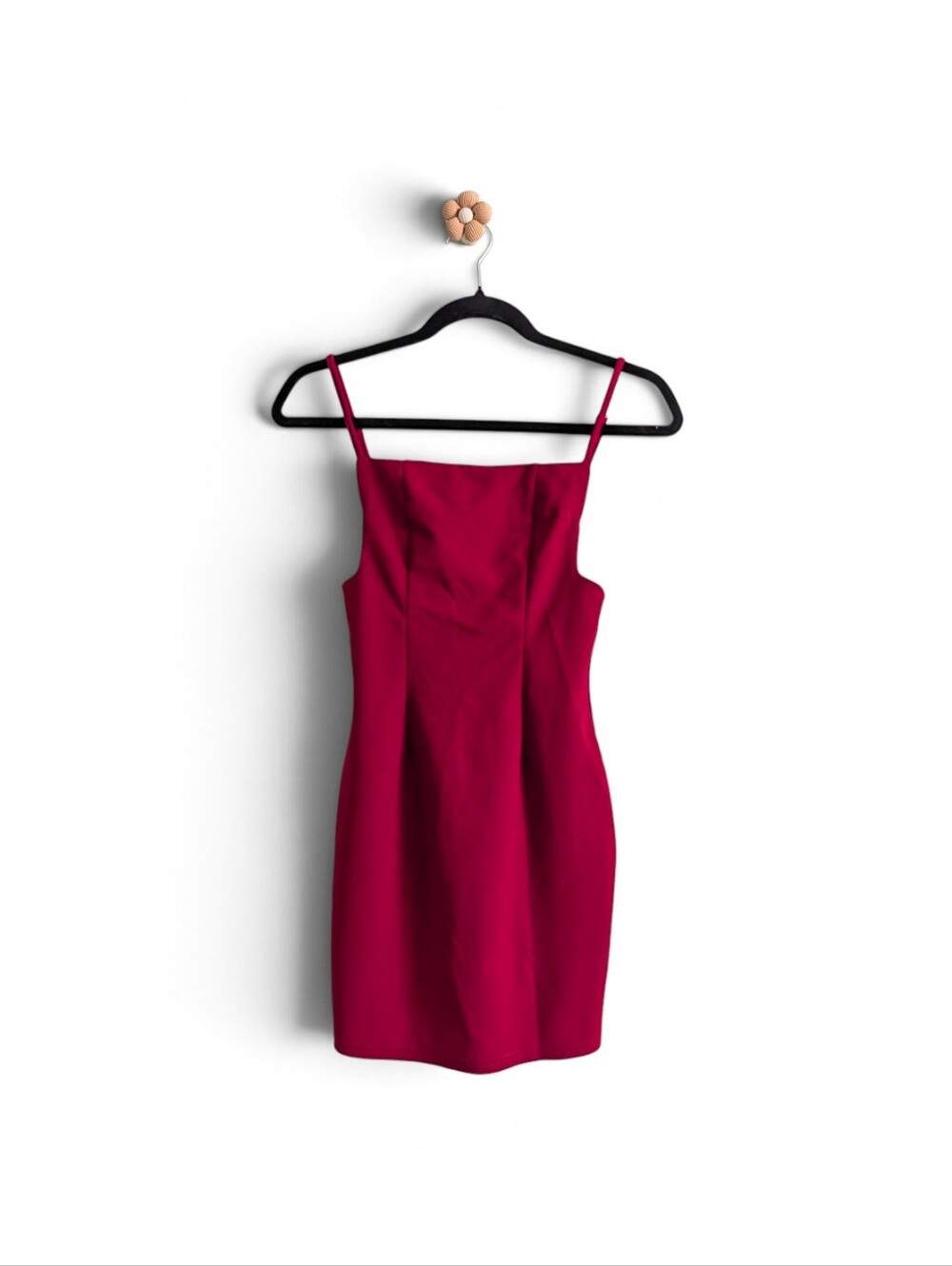 Shein 90s Style Red Square Neckline Strappy Mini Dress